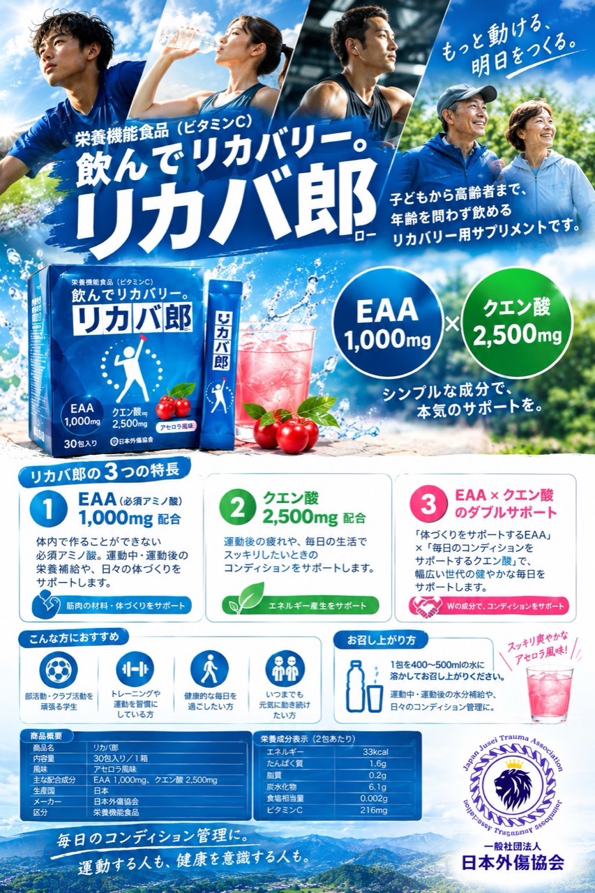 運動する人とリカバ郎の商品イメージ